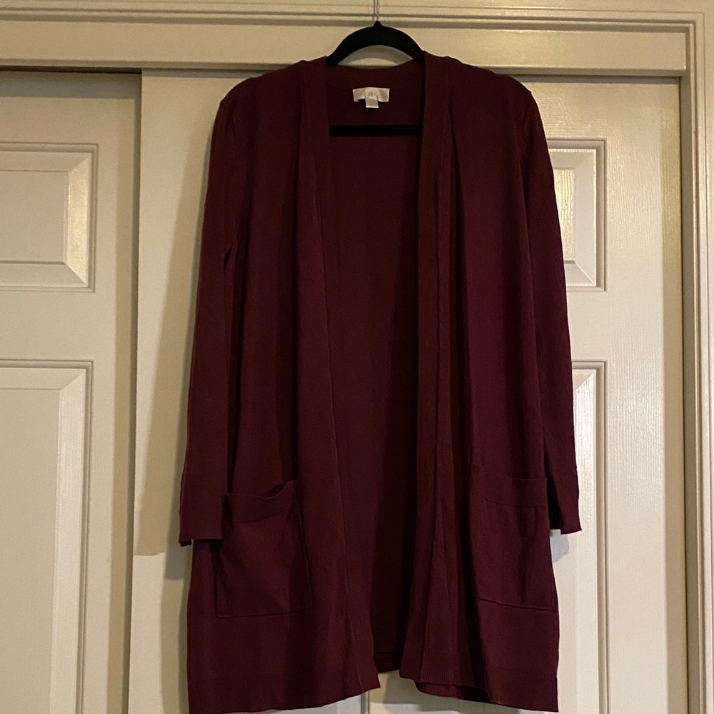 Belle by Kim Gravel Burgundy Cardigan